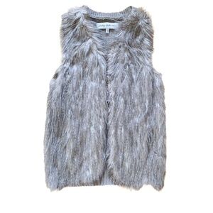 Sebby Collection Mobwife Faux Fur Vest Knit Sweater 70s bohemian Size Large